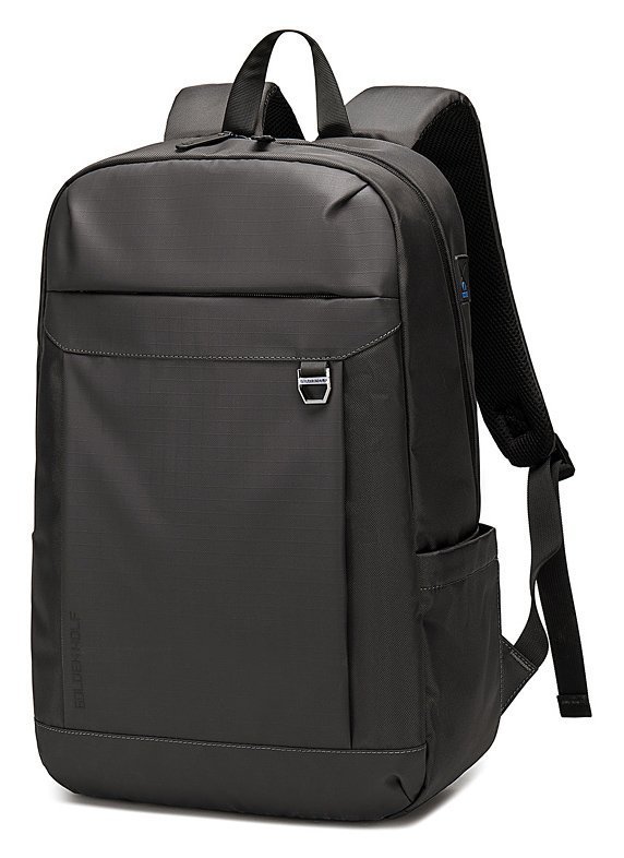 GOLDEN WOLF τσάντα πλάτης , με θήκη laptop 15.6", μαύρη 2039
