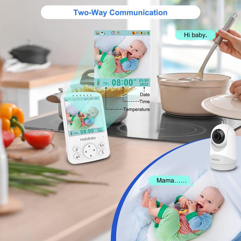 HELLOBABY ενδοεπικοινωνία μωρού με κάμερα & οθόνη 4", 720p, PTZ 7855 - Image 3