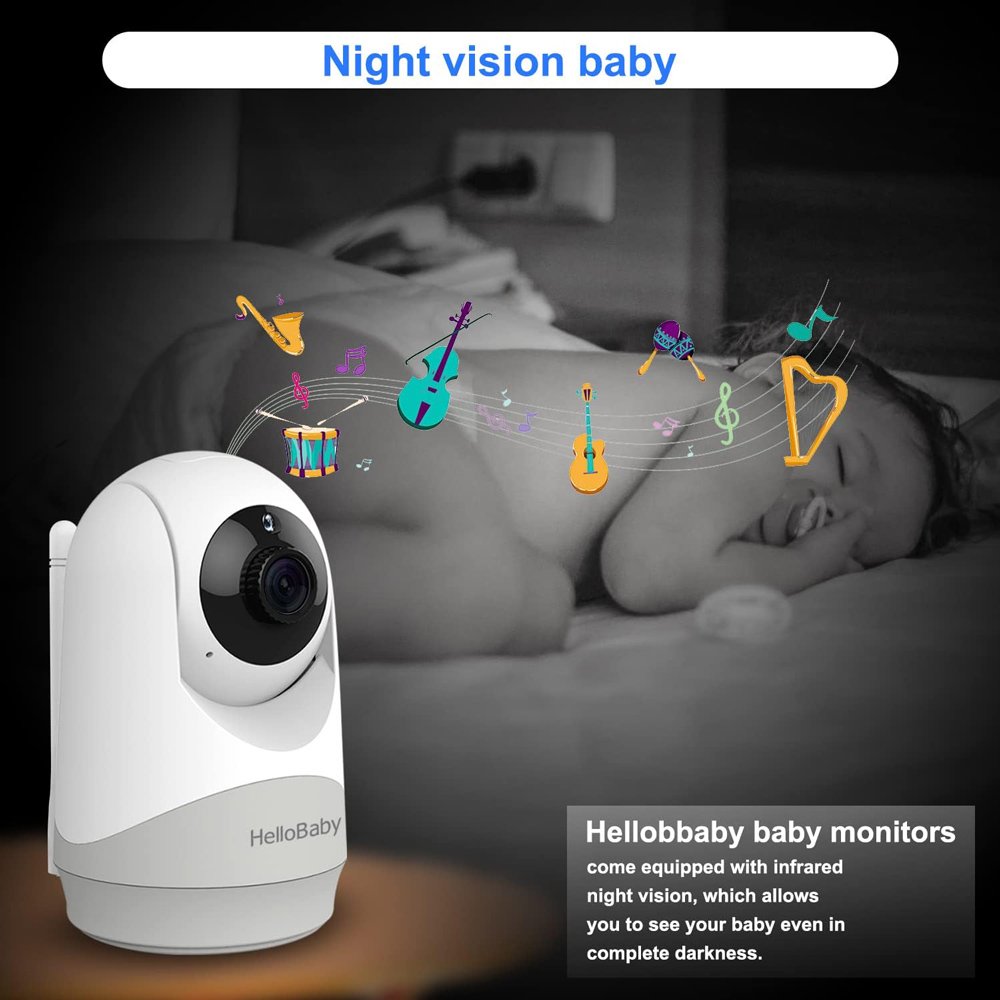 HELLOBABY ενδοεπικοινωνία μωρού με κάμερα & οθόνη 4", 720p, PTZ 7855 - Image 4