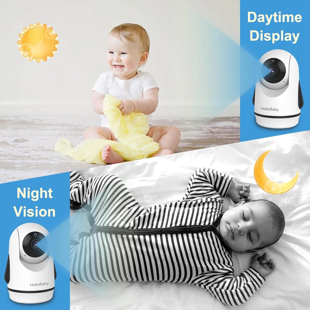 HELLOBABY ενδοεπικοινωνία μωρού με κάμερα & οθόνη 6", 720p, PTZ 7857 - Image 3
