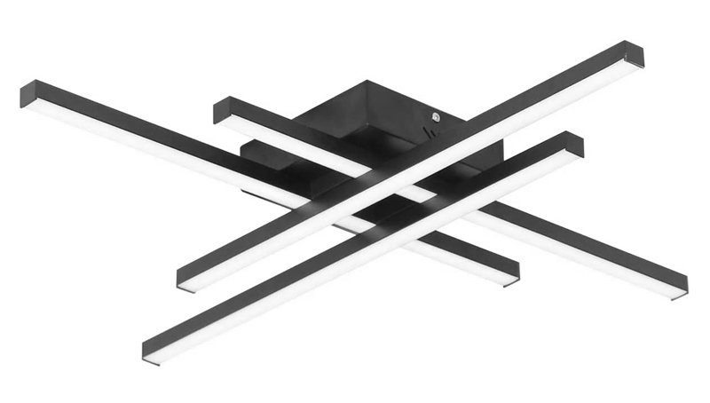 POWERTECH LED φωτιστικό οροφής , 50W, 4500K, 9x60x60cm, μαύρο
