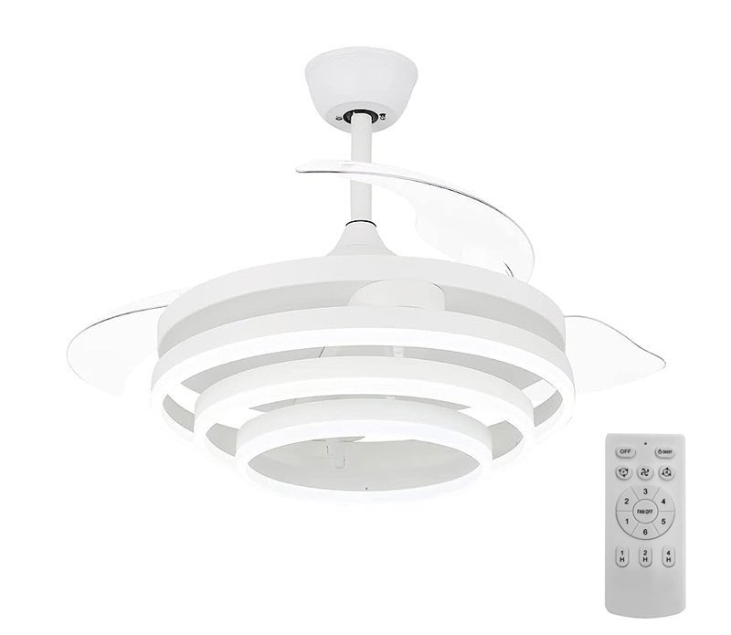 POWERTECH ανεμιστήρας οροφής  με LED φως, 72W, Φ106x50cm, λευκός 4795