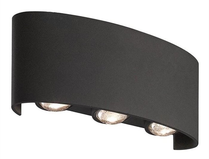 POWERTECH LED φωτιστικό τοίχου , 6W, 4000K, 510lm, IP65, μαύρο 6615