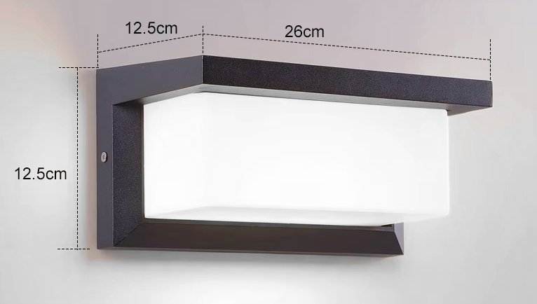 LED fotistiko toichoy, 12W, 4000K, 960lm, IP65, metalliko, mayro 6697 Mayro