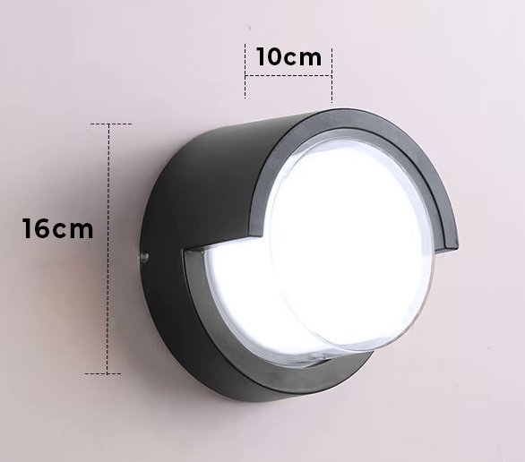 LED fotistiko toichoy, 12W, 4000K, 960lm, IP65, metalliko, mayro 6699 Mayro