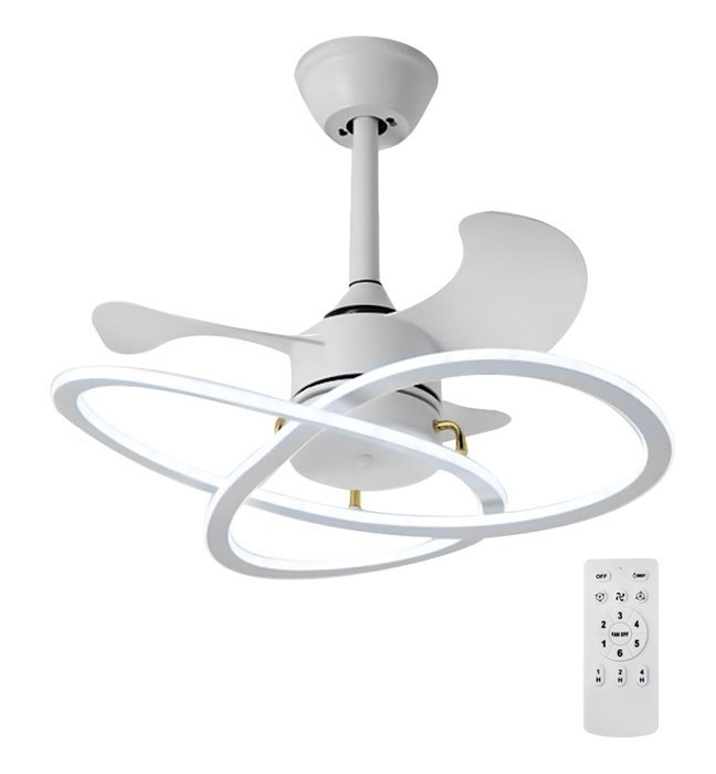 POWERTECH ανεμιστήρας οροφής  με LED φως, 96W, Φ60x25cm, λευκός 7188
