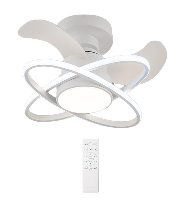 POWERTECH ανεμιστήρας οροφής με LED φως, 96W, Φ60x28cm, λευκός 7189