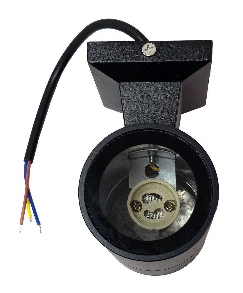 fotistiko toichoy gia GU10 lampa, metalliko, IP65, mayro 8828 Mayro