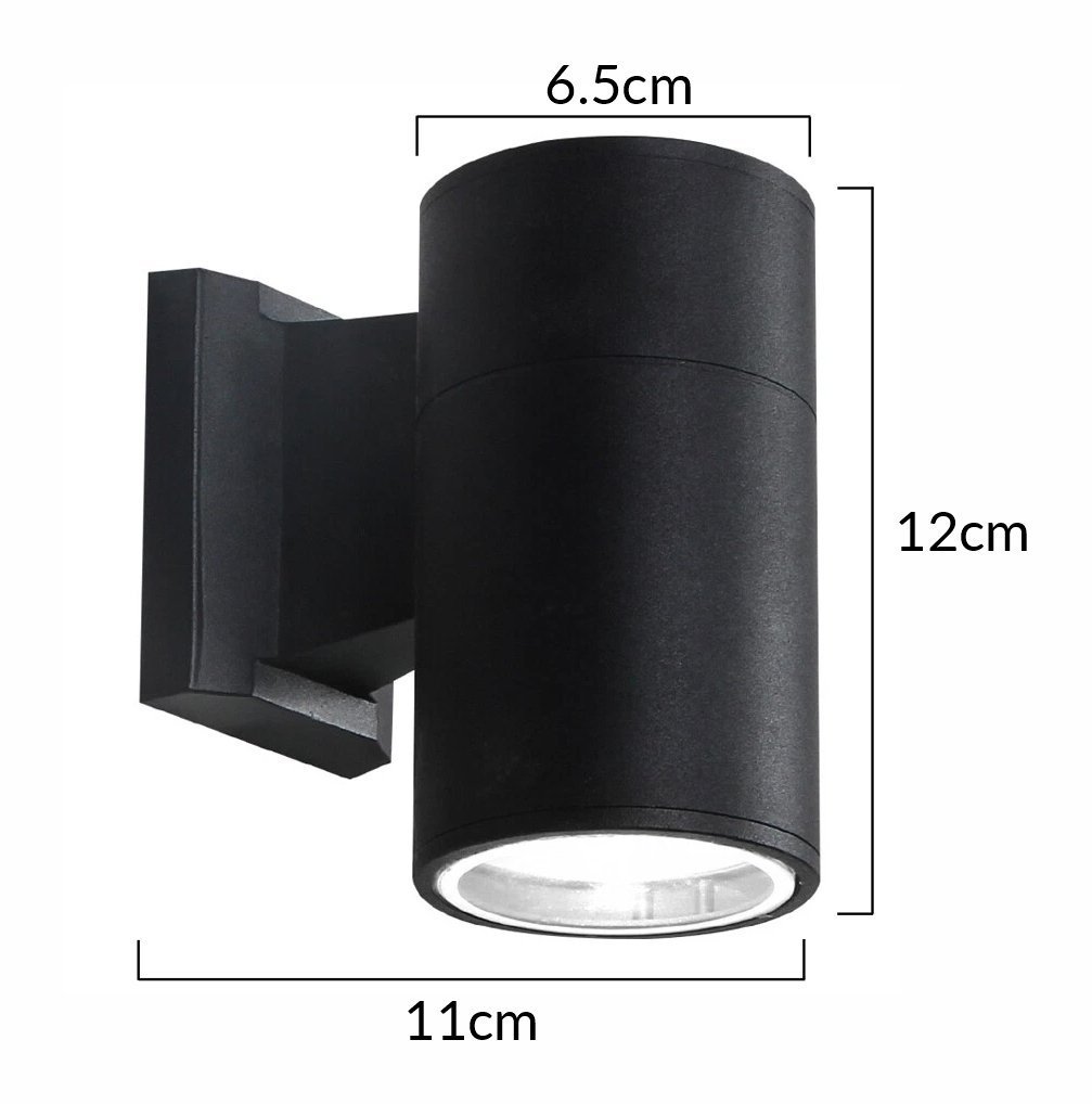 fotistiko toichoy gia GU10 lampa, metalliko, IP65, mayro 8828 Mayro
