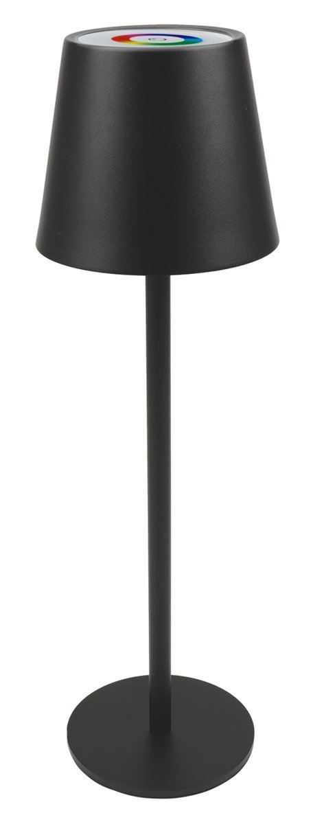 POWERTECH LED επιτραπέζιο φωτιστικό , RGB, ρυθμιζόμενο, επαναφορτιζόμενο, μαύρο 8853