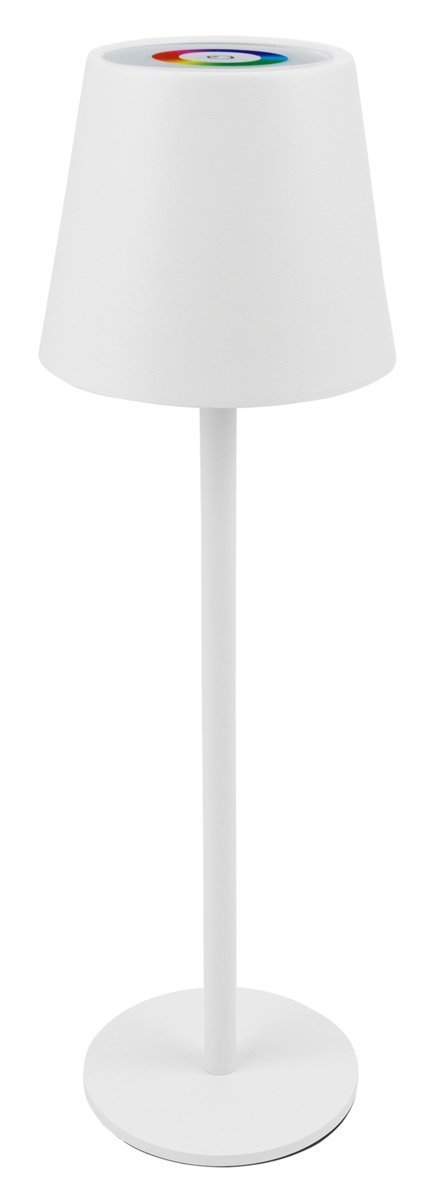 POWERTECH LED επιτραπέζιο φωτιστικό , RGB, ρυθμιζόμενο, επαναφορτιζόμενο, λευκό 8854