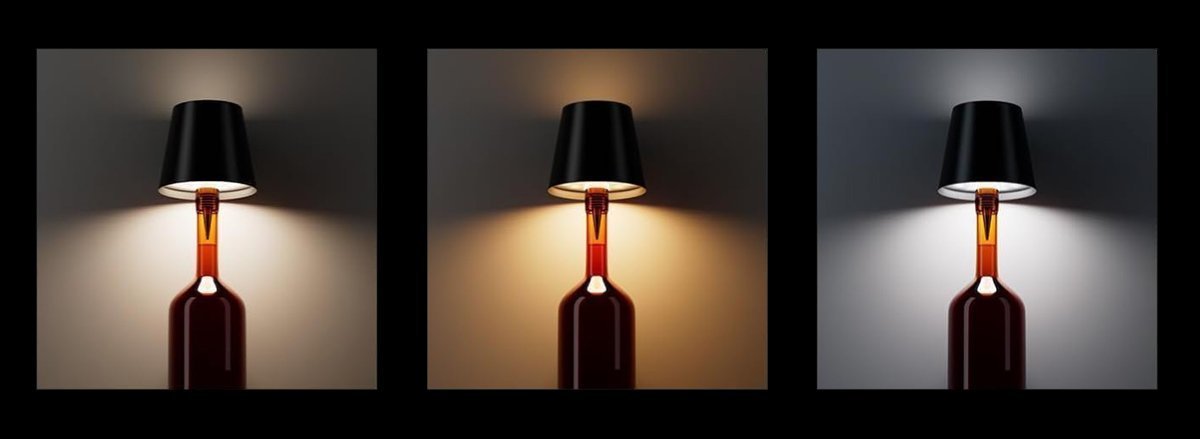 POWERTECH LED φωτιστικό για μπουκάλι , ρυθμιζόμενο, επαναφορτιζόμενο, λευκό 8966 - Image 2