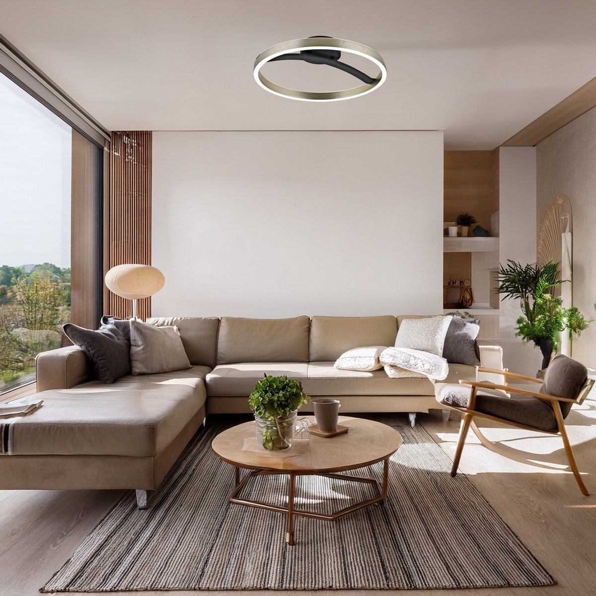 POWERTECH LED φωτιστικό οροφής , 29W, 4000K, Φ38x10cm, ασημί/μαύρο 9100 - Image 3