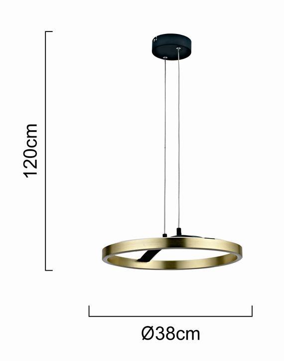 LED fotistiko orofis, 29W, 4000K, F38x120cm, chryso/mayro 9101 Ensomatomeno LED