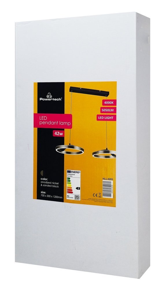 POWERTECH LED φωτιστικό οροφής , 42W, 4000K, 70x30x120cm, ασημί/μαύρο 9103 - Image 6