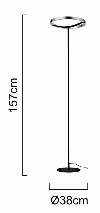 POWERTECH LED φωτιστικό δαπέδου , 42W, 4000K, Φ38x157cm, ασημί/μαύρο 9104 - Image 4
