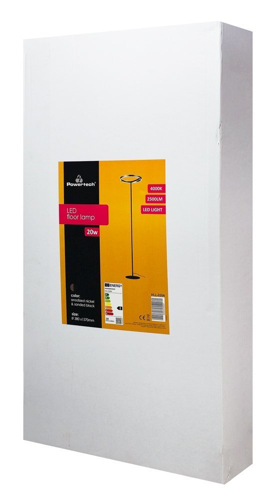 POWERTECH LED φωτιστικό δαπέδου , 42W, 4000K, Φ38x157cm, ασημί/μαύρο 9104 - Image 6