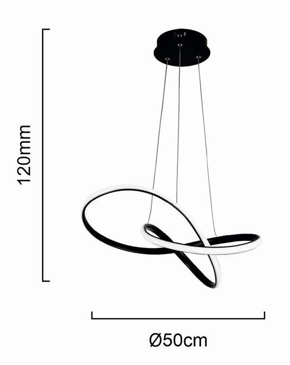 LED fotistiko orofis, 48W, 4000K, F50cm x 120cm, mayro 9141 Ensomatomeno LED