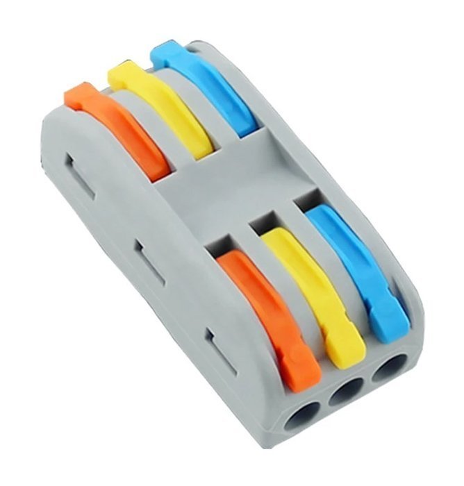 POWERTECH κλέμα σύνδεσης καλωδίων , 3 θέσεων, 0.08mm-4mm², 10τμχ 3733