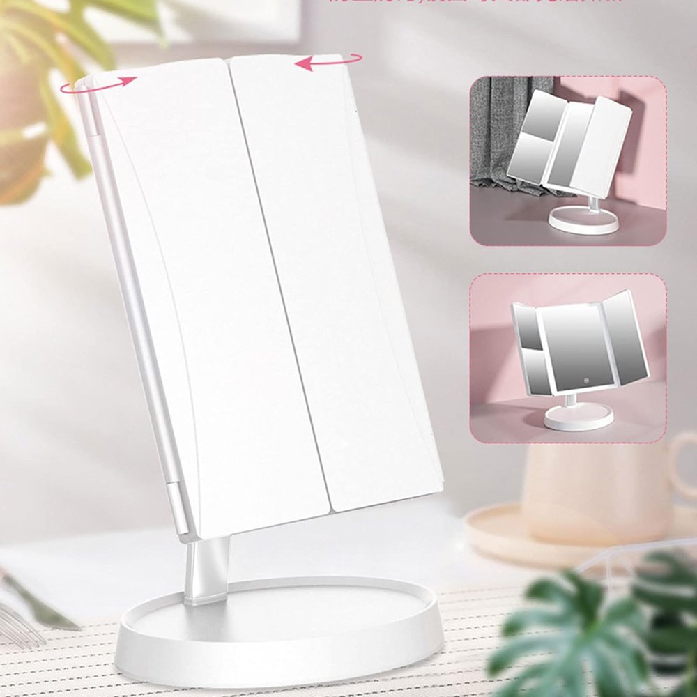HOME USE επιτραπέζιος καθρέφτης , LED φως, 1x/2x/3x zoom, 2000mAh, λευκός 6583 - Image 3