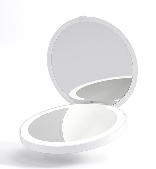 HOME USE καθρέφτης χειρός  με LED φως, 1x/3x zoom 180mAh, λευκός 6584