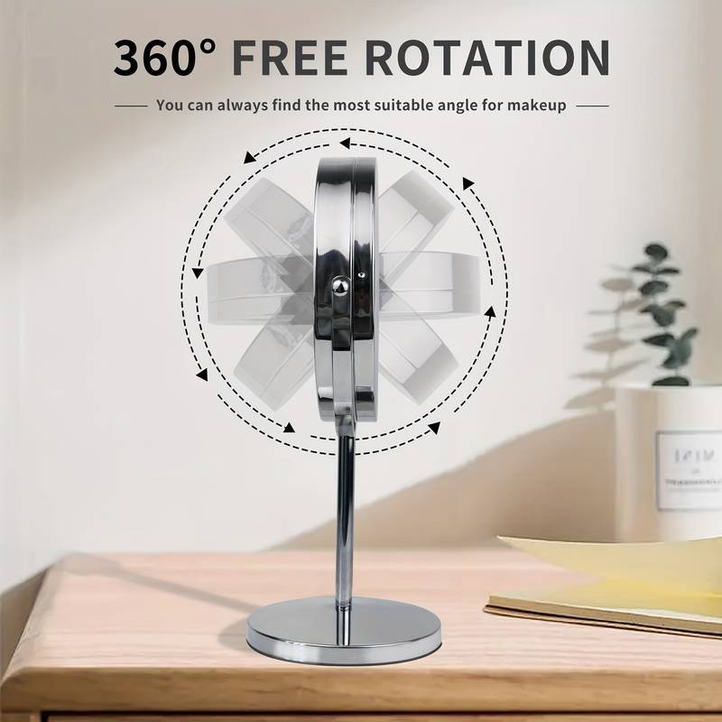 HOME USE επιτραπέζιος καθρέφτης με LED φως, 1x/5x zoom, ασημί 6585 - Image 5