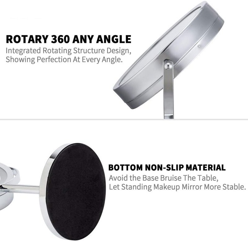 HOME USE επιτραπέζιος καθρέφτης με LED φως, 1x/5x zoom, ασημί 6585 - Image 7