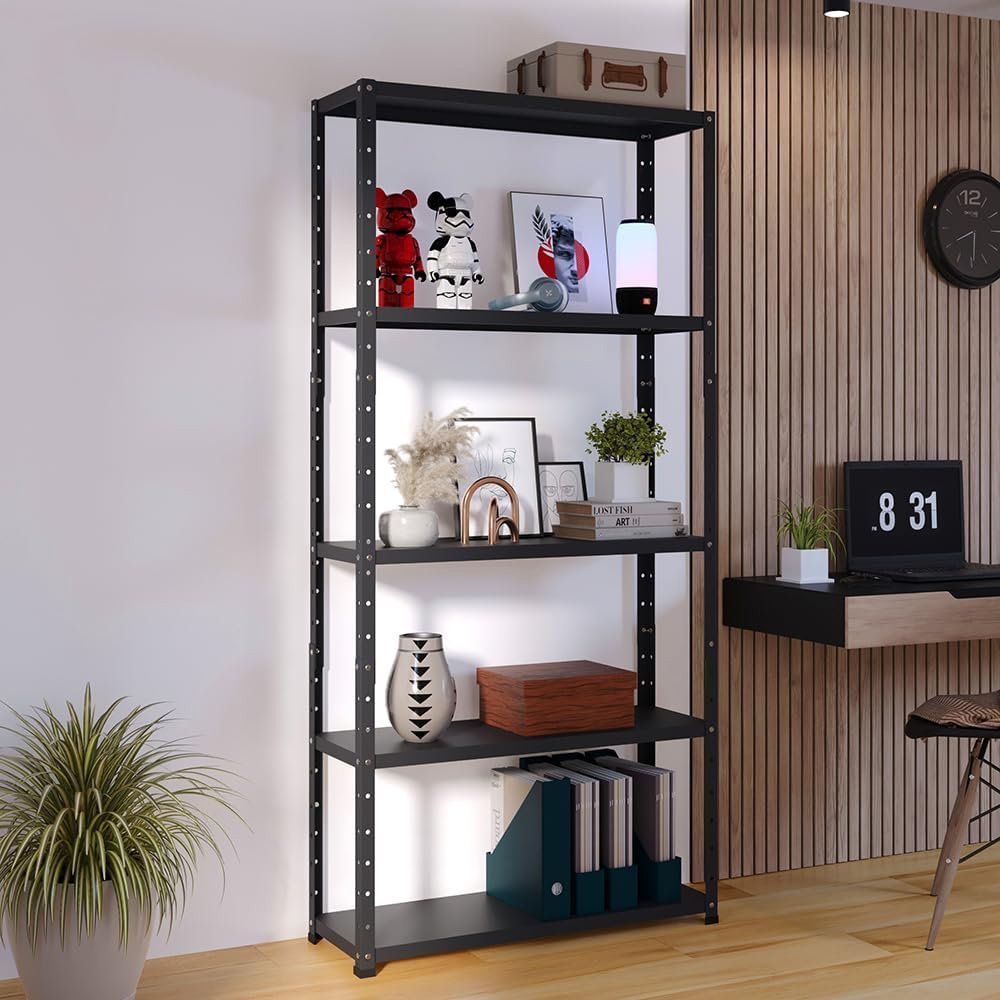 HOME USE μεταλλική ραφιέρα με 4 ράφια, 75x30x150cm, μαύρη 7619 - Image 2