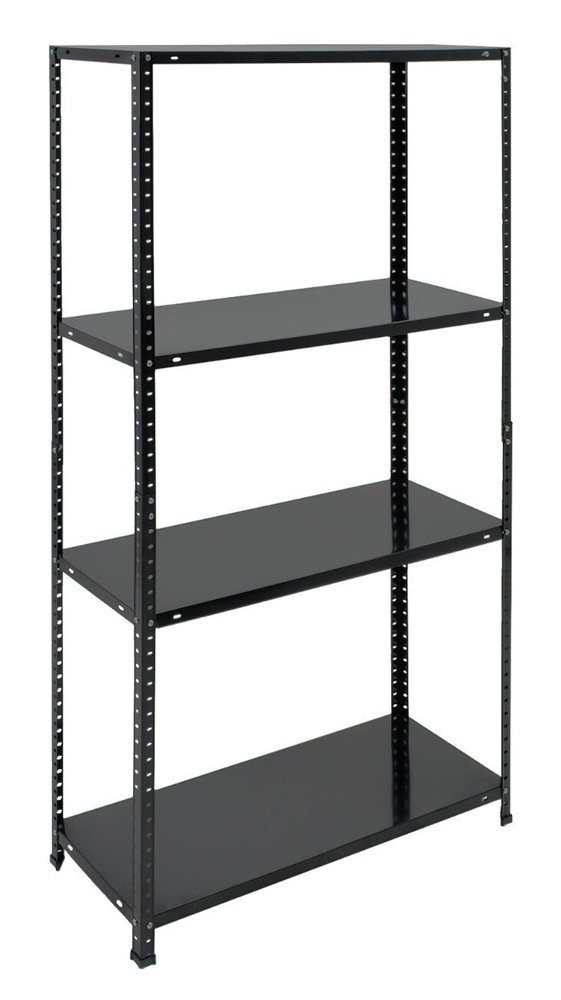 HOME USE μεταλλική ραφιέρα  με 4 ράφια, 75x30x150cm, μαύρη 7619