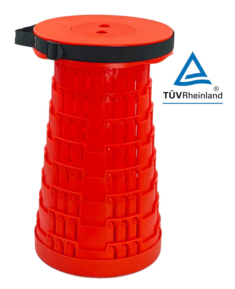 POWERTECH πτυσσόμενο καρεκλάκι , αντοχή έως 250kg, 25.5x45cm, κόκκινο 8136