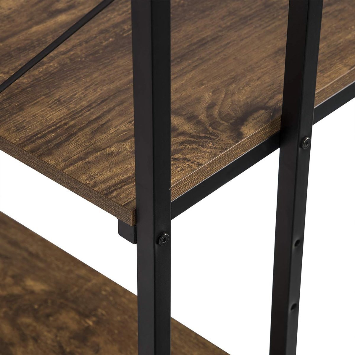 HOME USE γραφείο με ραφιέρα, 120x60x122cm, καφέ/μαύρο 8882 - Image 4