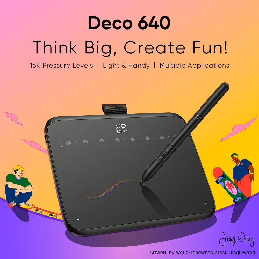 XP-PEN ταμπλέτα σχεδίασης με γραφίδα Deco 640, 160x90mm, μαύρο 9468 - Image 2