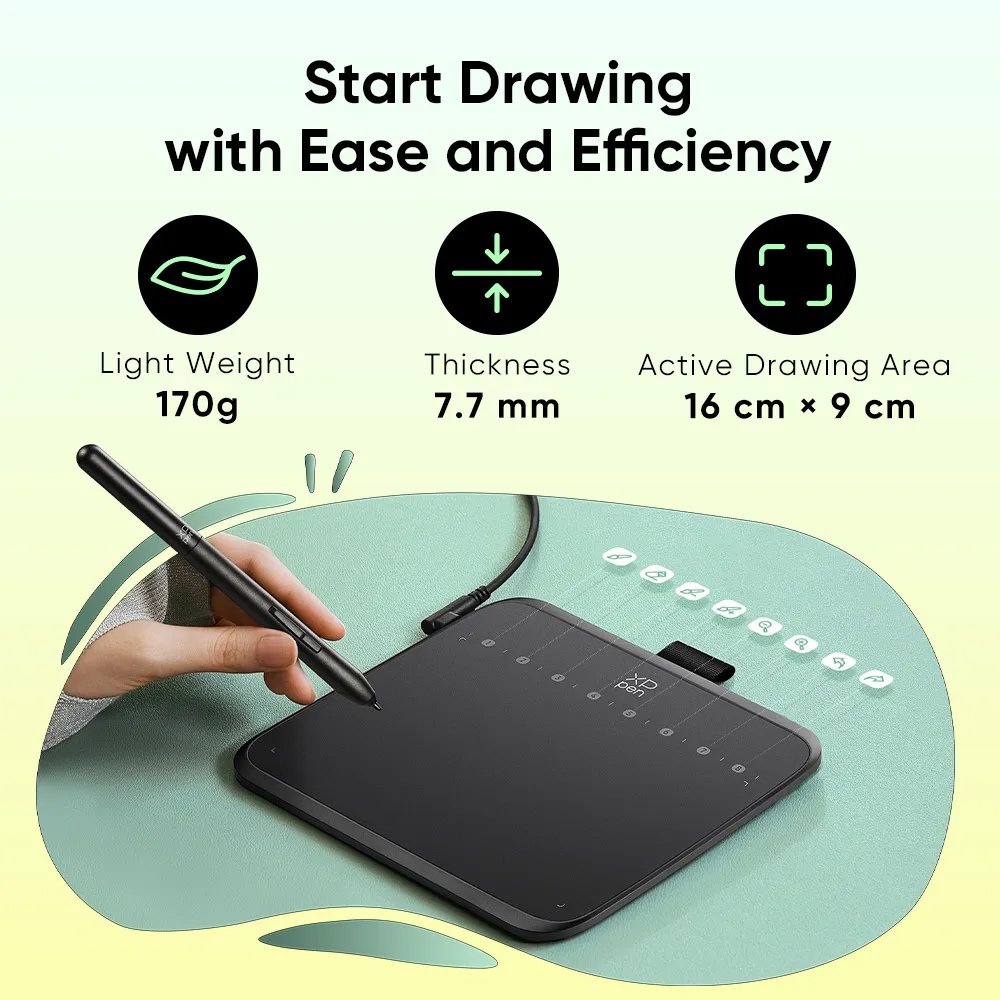 XP-PEN ταμπλέτα σχεδίασης με γραφίδα Deco 640, 160x90mm, μαύρο 9468 - Image 5
