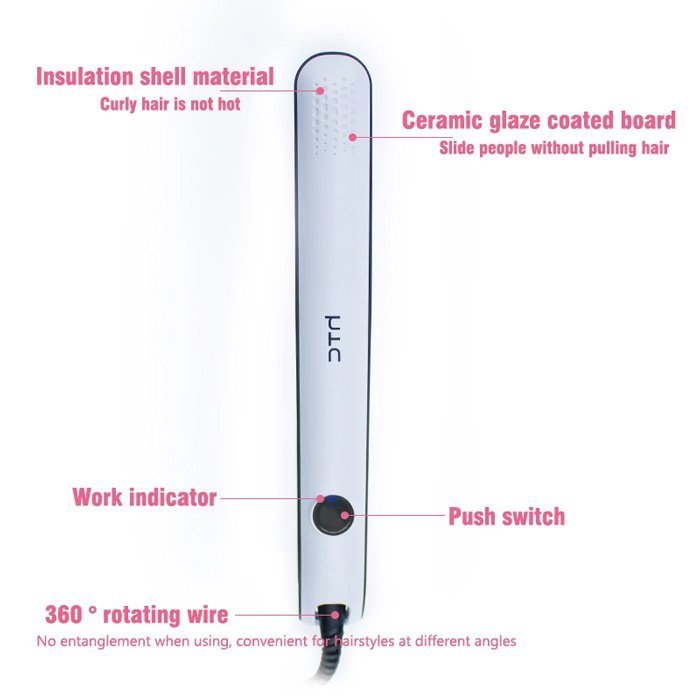 HTC ισιωτική μαλλιών , 200°, 35W, λευκή-μαύρη 3392 - Image 2