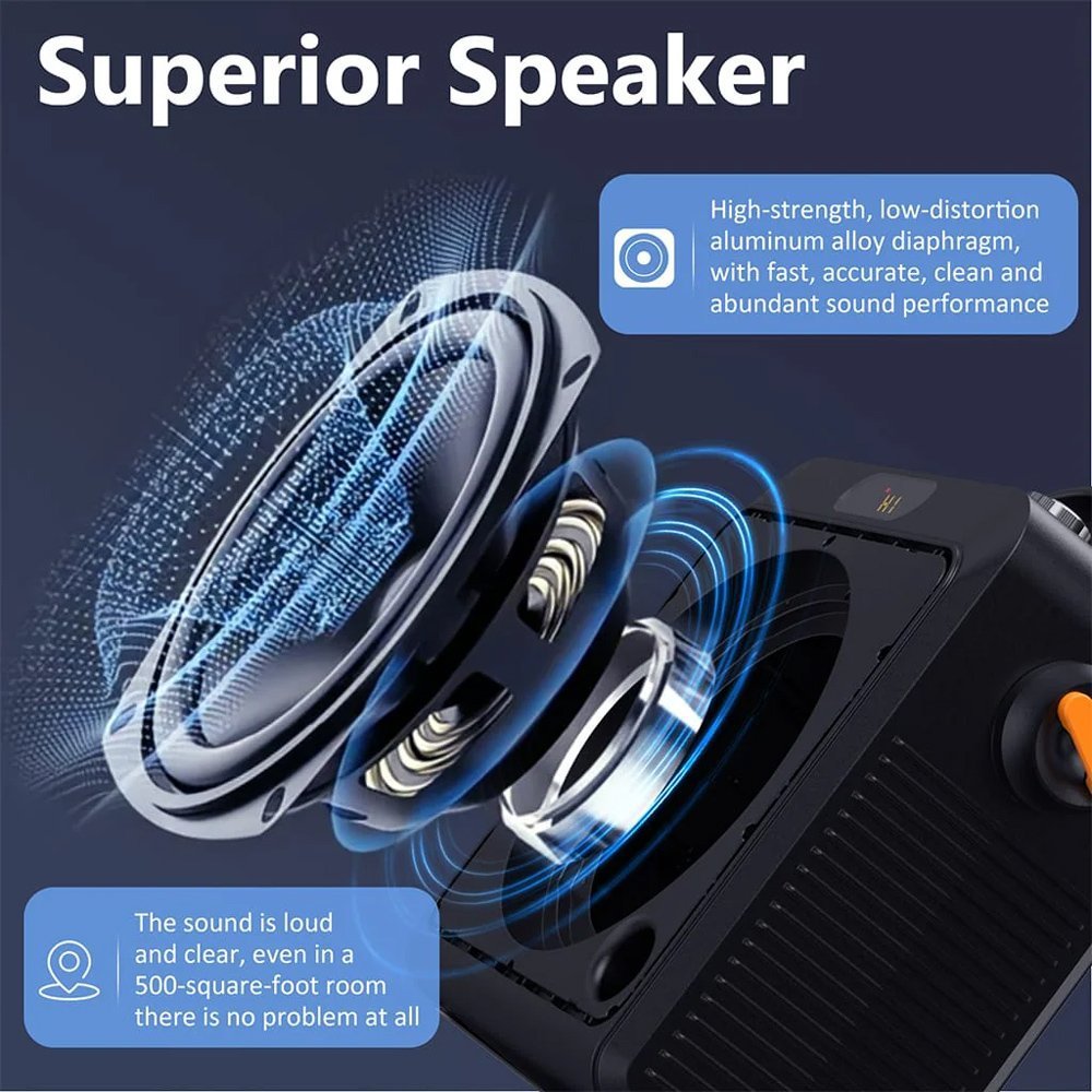 JYX φορητό ηχείο T19-T με 2x μικρόφωνα, 18W, 3000mah, LED, μαύρο 7280 - Image 4