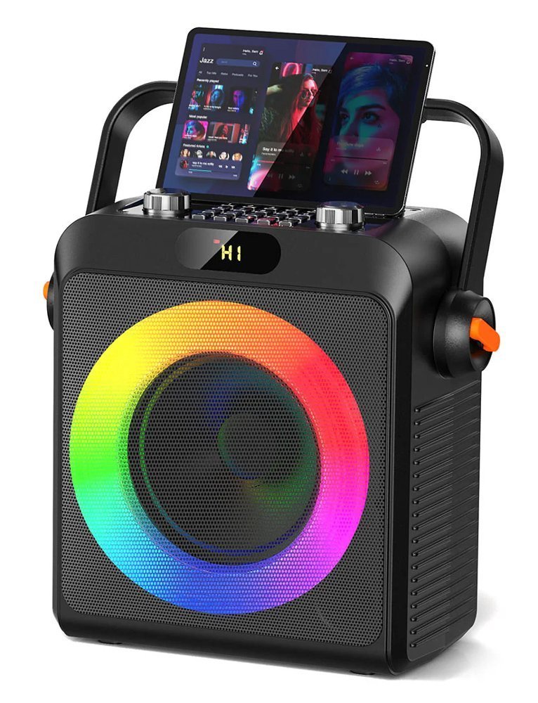 JYX φορητό ηχείο T19-T με 2x μικρόφωνα, 18W, 3000mah, LED, μαύρο 7280 - Image 8