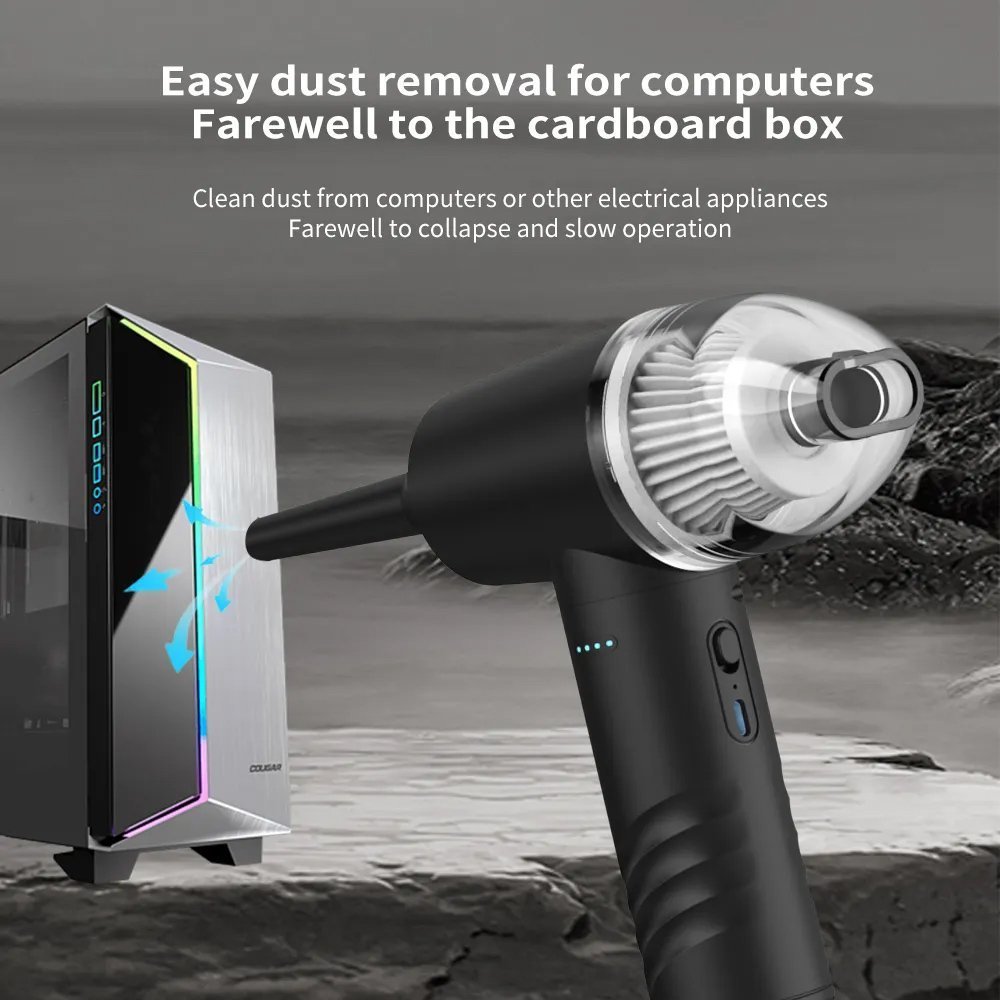 KINZIR 2 σε 1 σκουπάκι χειρός & air duster VC43, 70W, 6000mAh, μαύρο 7355 - Image 3