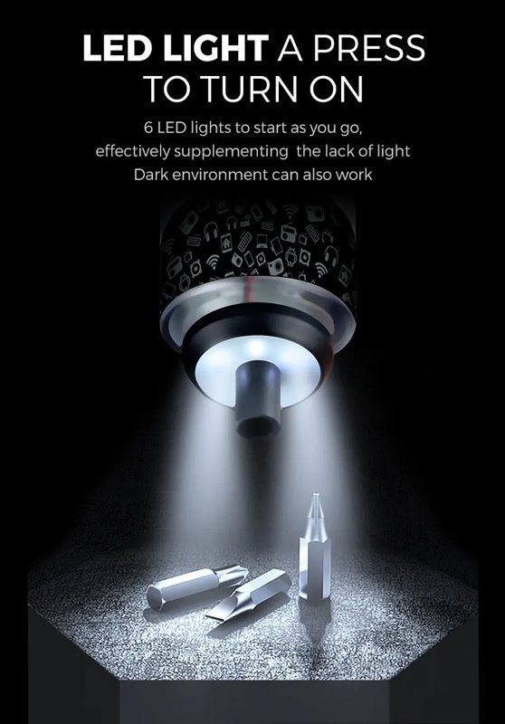 set ilektriko katsavidi me LED fako, 2500mAh, 35 se 1 6300 Ilektriko katsavidi 6