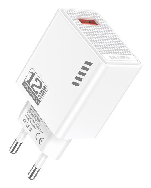 KAKUSIGA φορτιστής τοίχου , USB, 12W, λευκός 9551