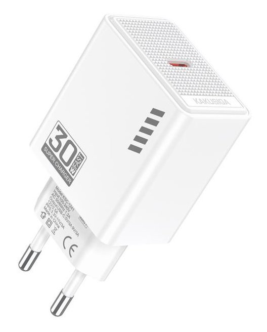 KAKUSIGA φορτιστής τοίχου , USB-C, 30W, λευκός 9566
