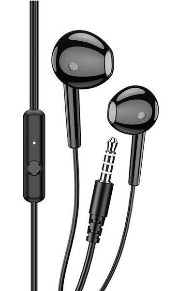 KAKUSIGA earphones με μικρόφωνο , 3.5mm σύνδεση, 14mm, 1.1m, μαύρα 8287