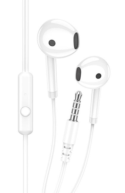 KAKUSIGA earphones με μικρόφωνο , 3.5mm σύνδεση, 14mm, 1.1m, λευκά 8288