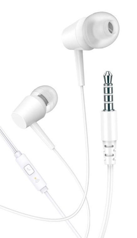 KAKUSIGA earphones με μικρόφωνο , 3.5mm σύνδεση, 10mm, 1.1m, λευκά 8286