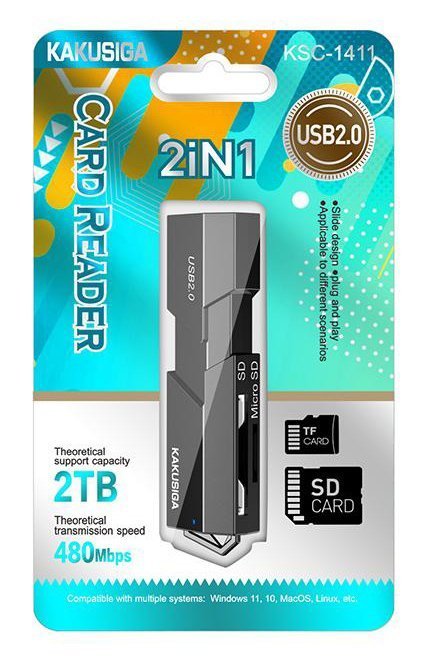 KAKUSIGA card reader για SD & micro SD, 480Mbps, USB σύνδεση, μαύρο 8297 - Image 4