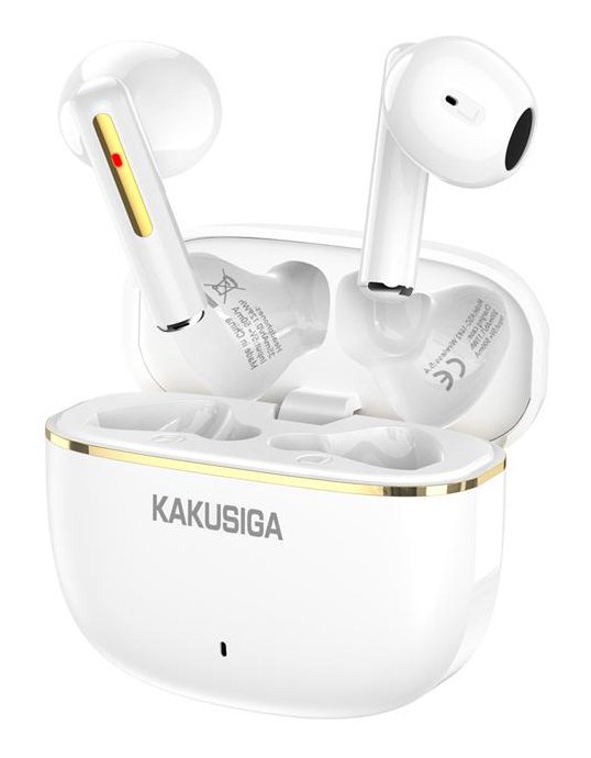 KAKUSIGA earphones με θήκη φόρτισης , True Wireless, 15mm, 35/300mAh, λευκά