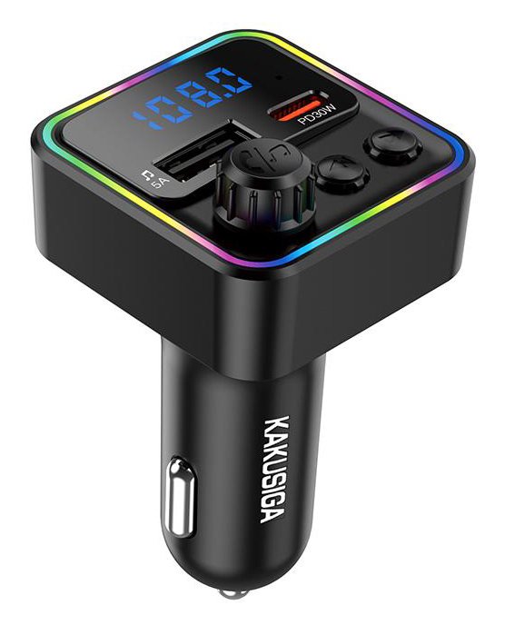 KAKUSIGA FM transmitter & φορτιστής , USB/USB-C, 55W, Bluetooth, μαύρο
