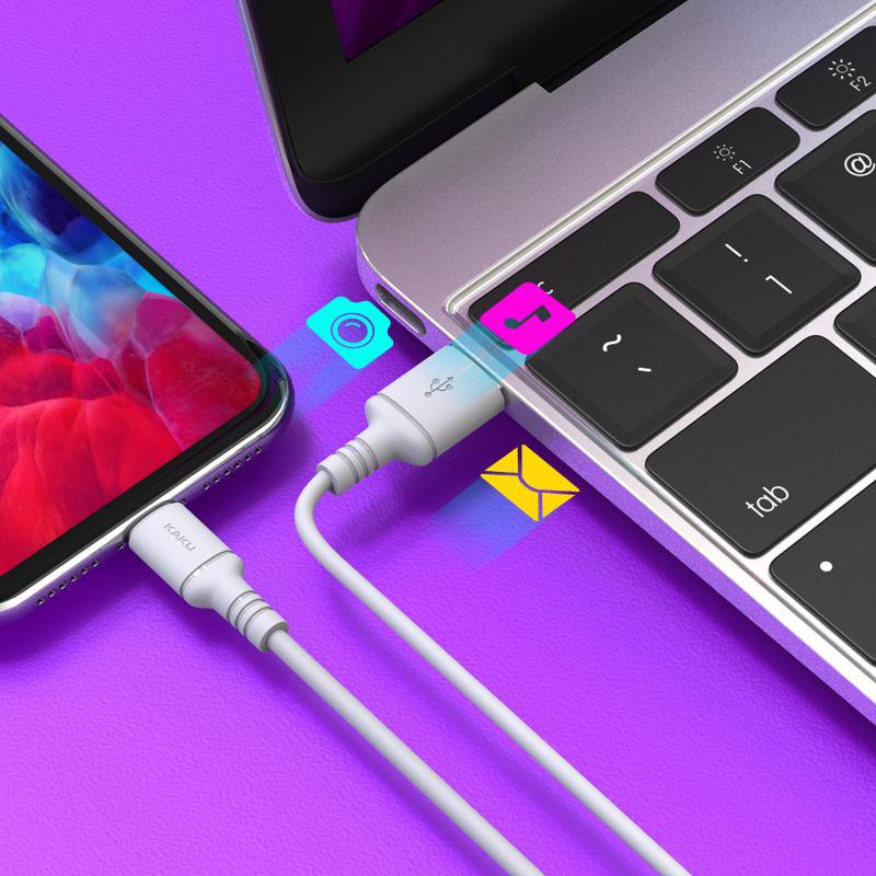 KAKUSIGA καλώδιο Lightning σε USB , 2.8A, 480Mbps, 2m, λευκό 9154 - Image 2