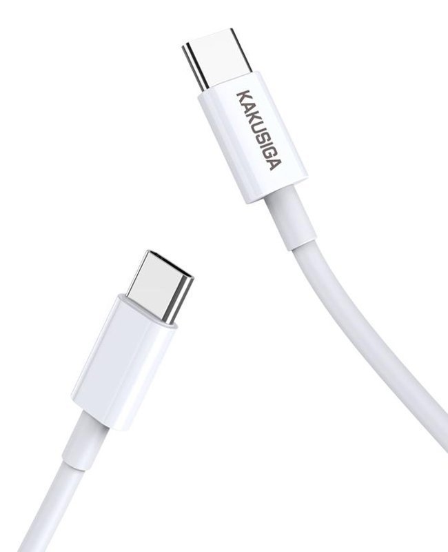 KAKUSIGA καλώδιο USB-C σε USB-C , 100W, 480Mbps, 25cm, λευκό 8276