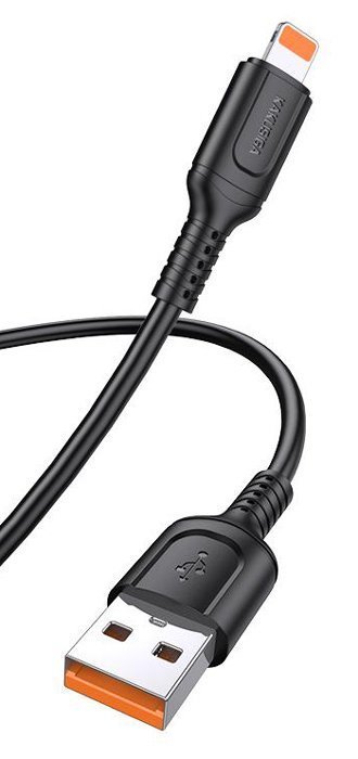 KAKUSIGA καλώδιο Lightning σε USB , 2.4A, 480Mbps, 1m, μαύρο 8274