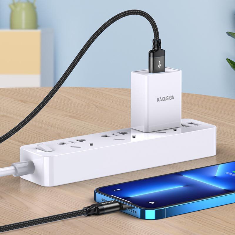 KAKUSIGA καλώδιο Lightning σε USB , 3A, 480Mbps, 1m, μαύρο 8266 - Image 2